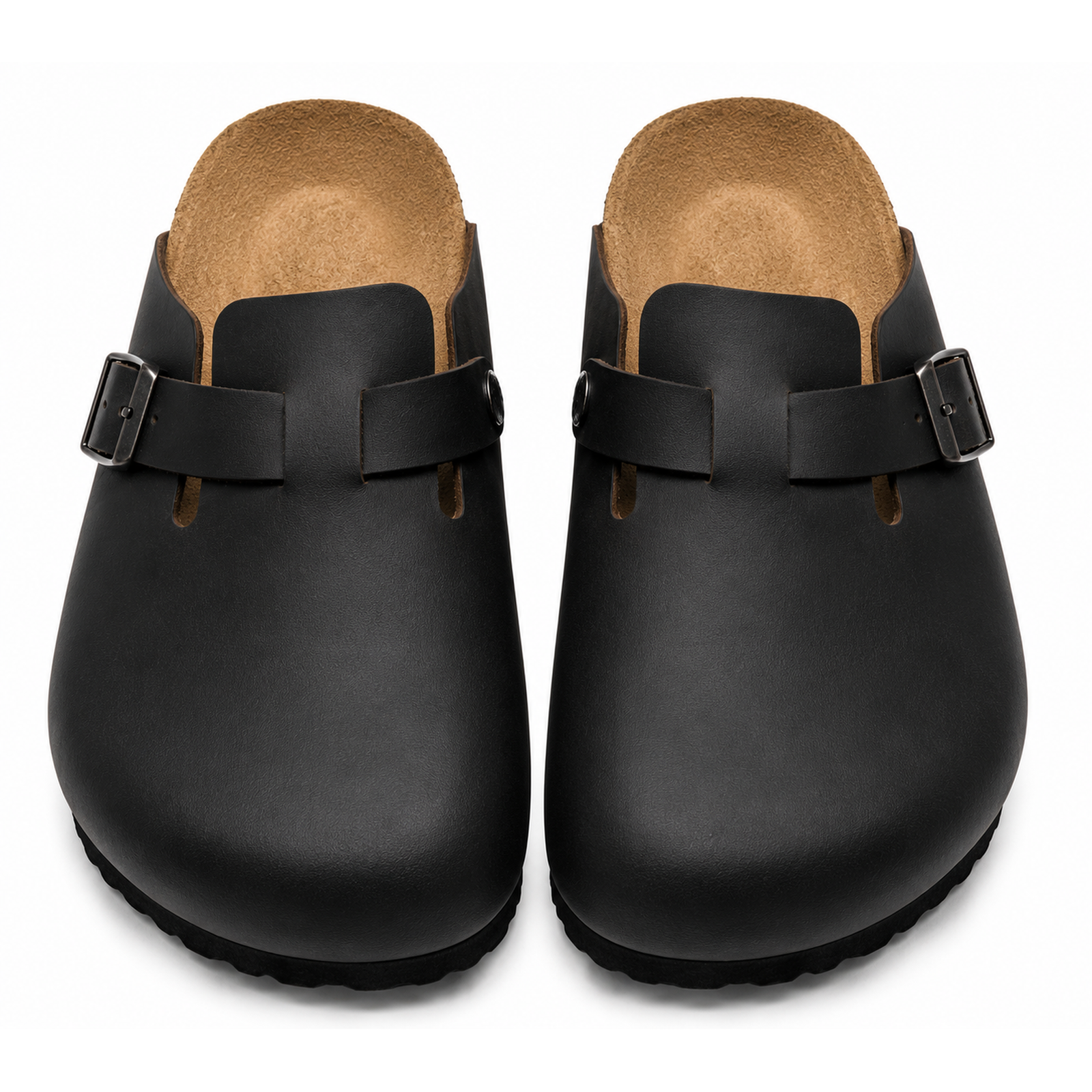 Birkenstock Boston Black Leather Clogs