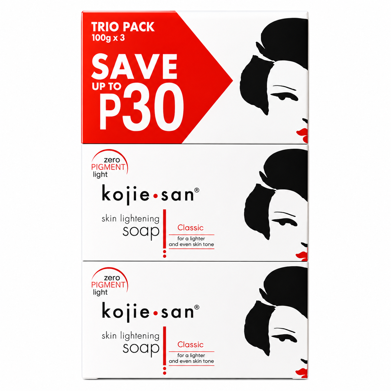 Kojie San Skin Lightening Soap (Kojic Acid Soap) 100G Pack Of 3