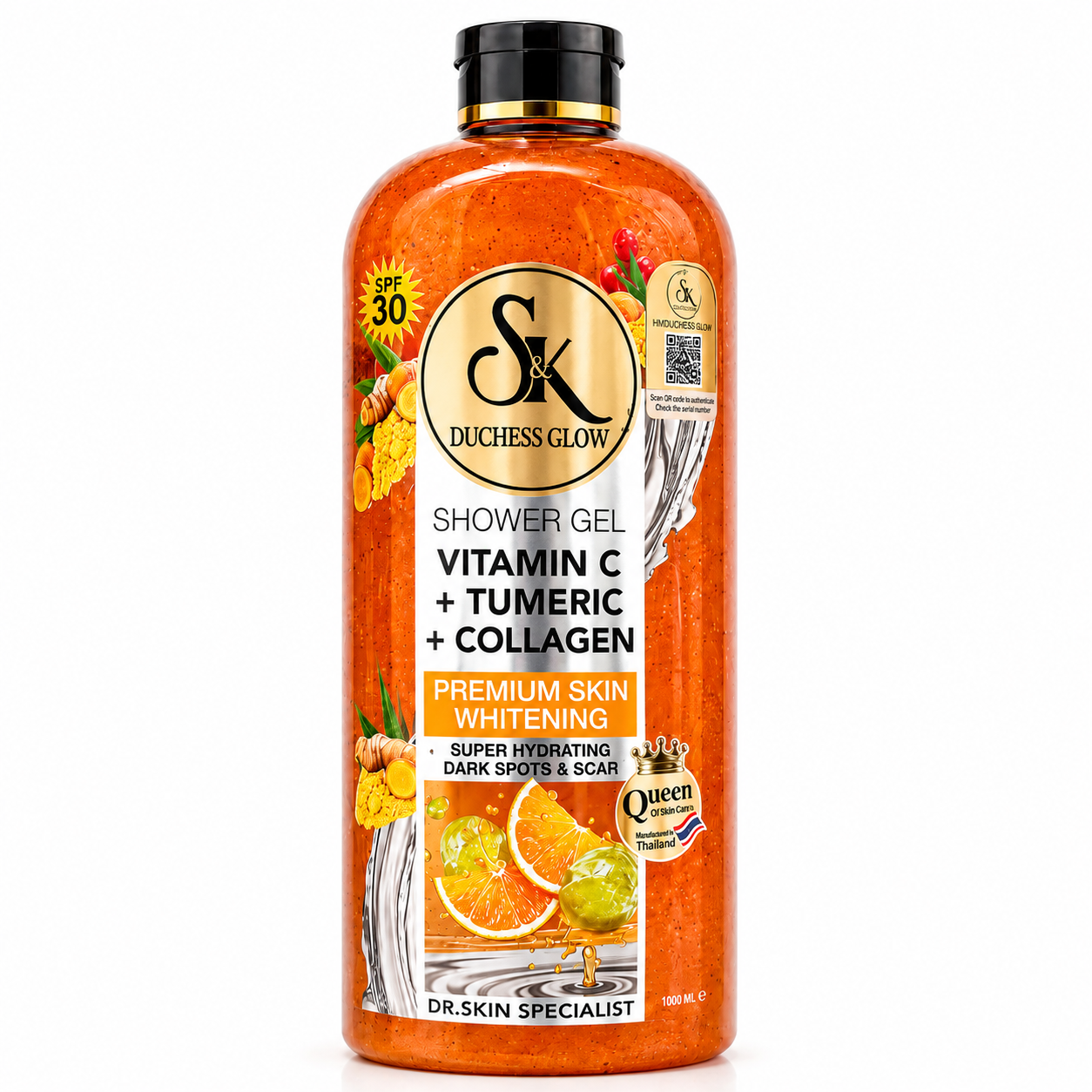 Duchess Glow Vitamin C + Turmeric + Collagen Shower Gel 1000ml
