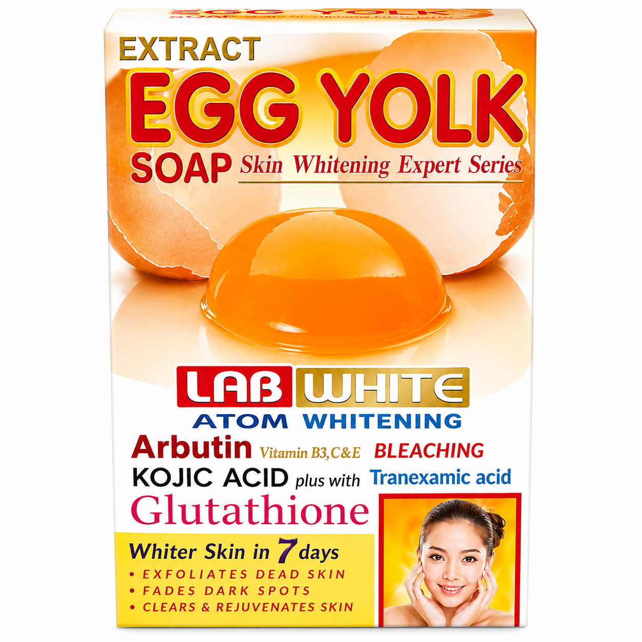 Extract Egg Yolk Lab White Atom Whitening Soap -160g