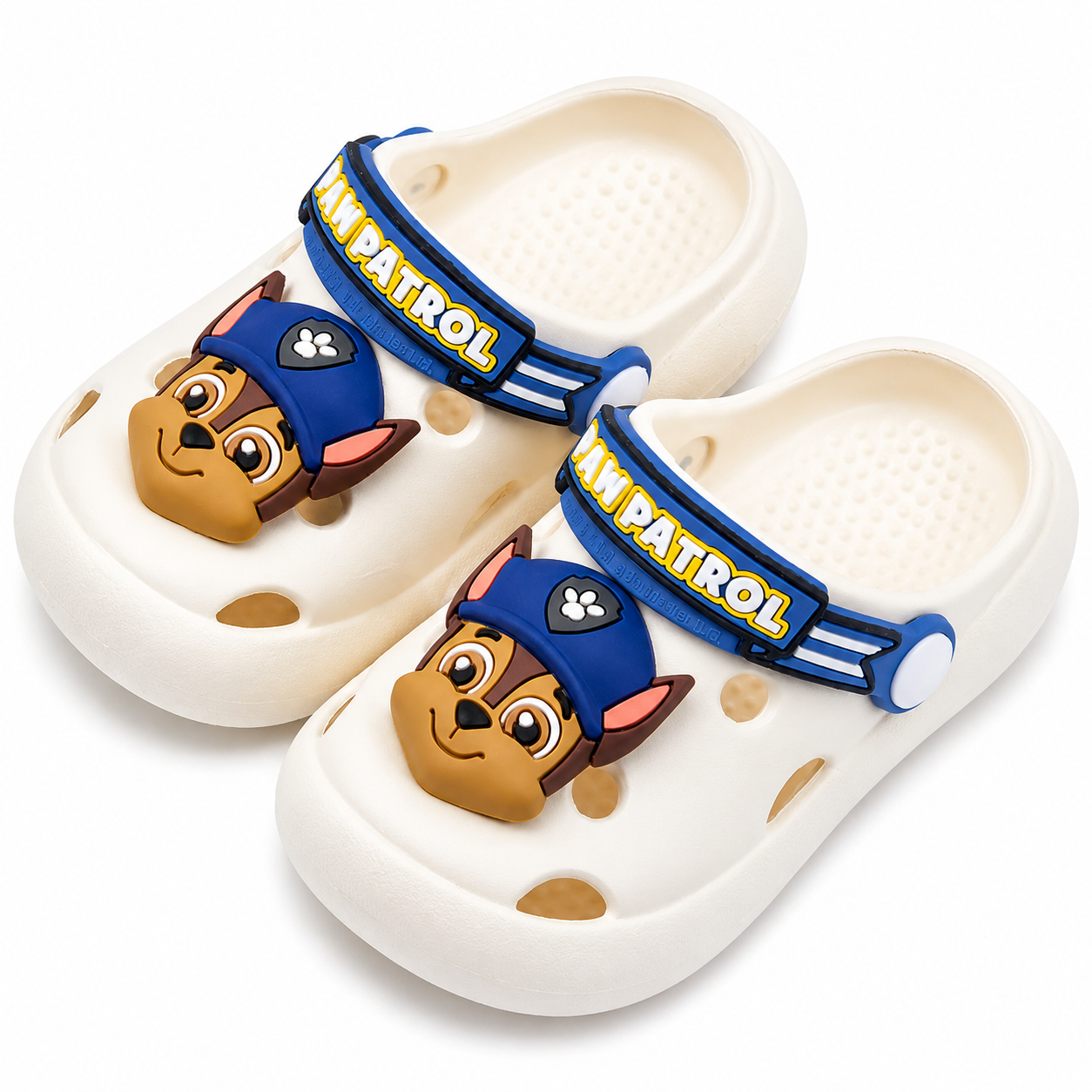 Kids Cartoon Character Clogs  Cream Lightweight Summer Garden Shoes